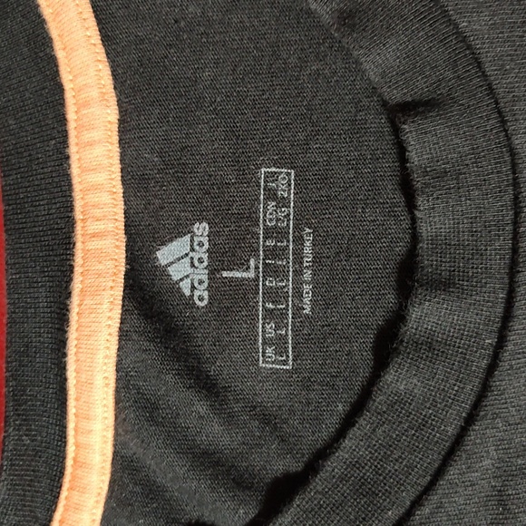 Adidas Short Sleeve Shirt Large Size Black W/Multi Colored Decal GN6838 - Picture 2 of 5